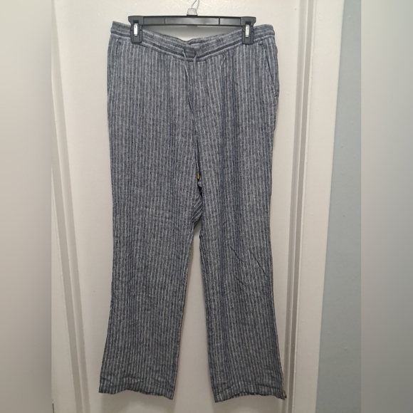 Ellen Tracy Women's Pants Size M Linen and Rayon Blend Striped. - Picture 1 of 11